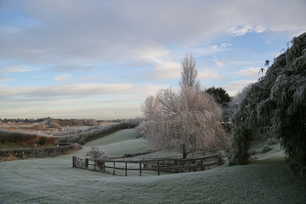 Frosty morning looking across the valley from the top of Carter's Hill