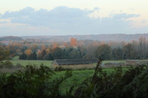 View across the valley with the once longest barn in Essex